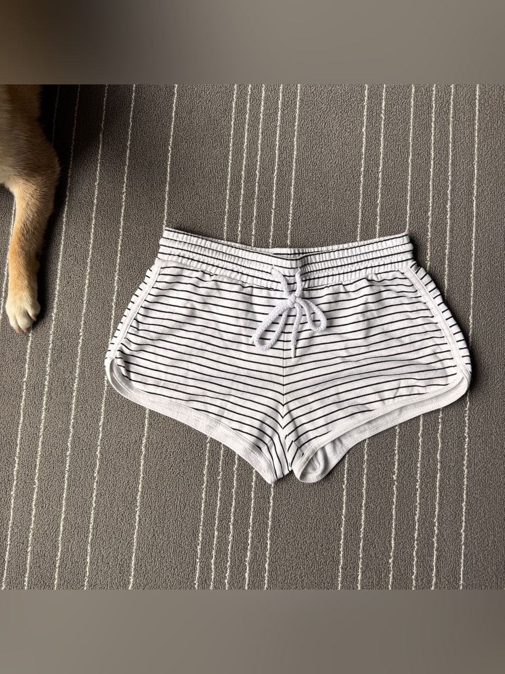 Garage White Striped Drawstring Women’s Shorts